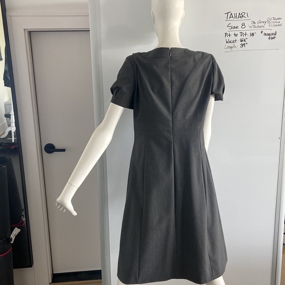 Tahari charcoal grey lined dress - Picture 7 of 7